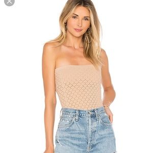 Free people diamond textured seamless tube top